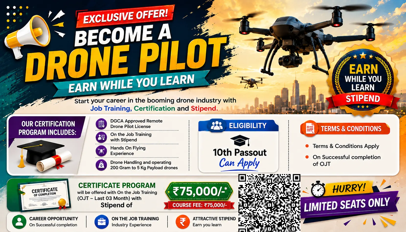 Exclusive offer to become a certified drone pilot and earn while you learn
